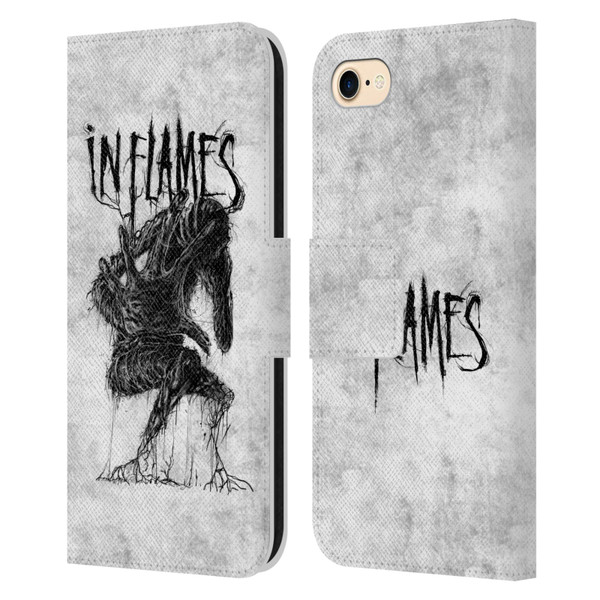 In Flames Metal Grunge Big Creature Leather Book Wallet Case Cover For Apple iPhone 7 / 8 / SE 2020 & 2022