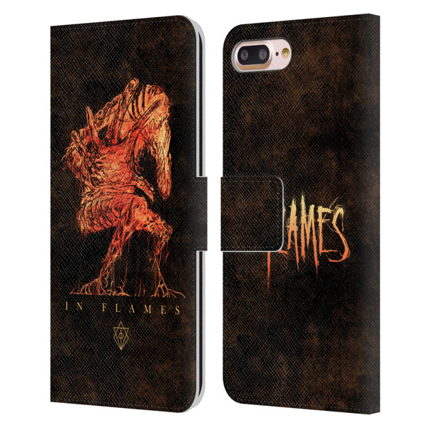 In Flames Metal Grunge Creature Leather Book Wallet Case Cover For Apple iPhone 7 Plus / iPhone 8 Plus