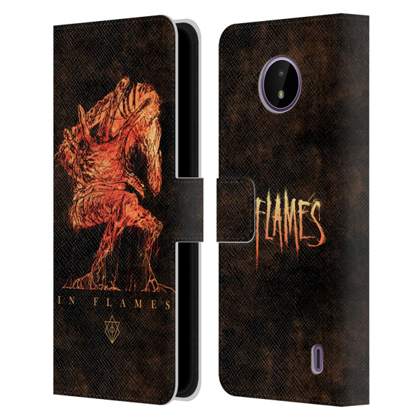 In Flames Metal Grunge Creature Leather Book Wallet Case Cover For Nokia C10 / C20