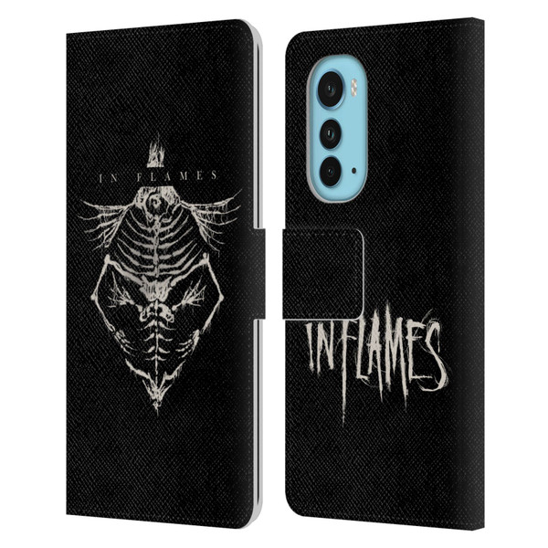 In Flames Metal Grunge Jesterhead Bones Leather Book Wallet Case Cover For Motorola Edge (2022)