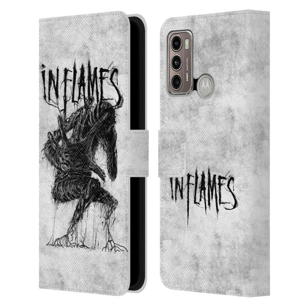 In Flames Metal Grunge Big Creature Leather Book Wallet Case Cover For Motorola Moto G60 / Moto G40 Fusion