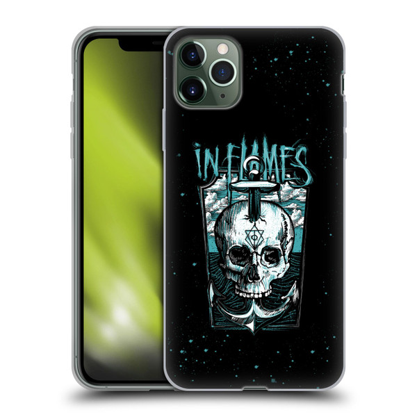 In Flames Metal Grunge Anchor Skull Soft Gel Case for Apple iPhone 11 Pro Max