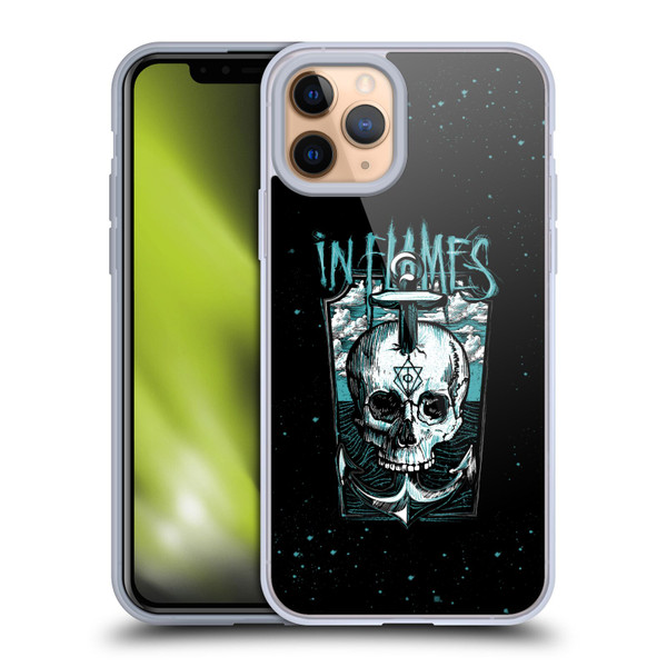 In Flames Metal Grunge Anchor Skull Soft Gel Case for Apple iPhone 11 Pro