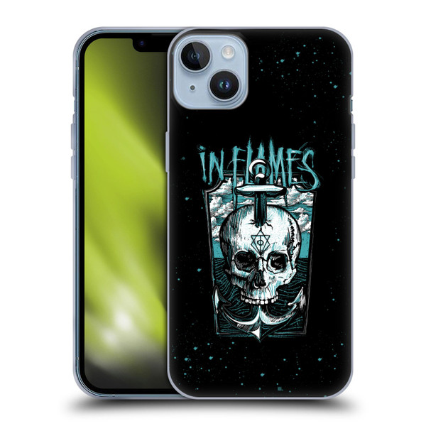 In Flames Metal Grunge Anchor Skull Soft Gel Case for Apple iPhone 14 Plus