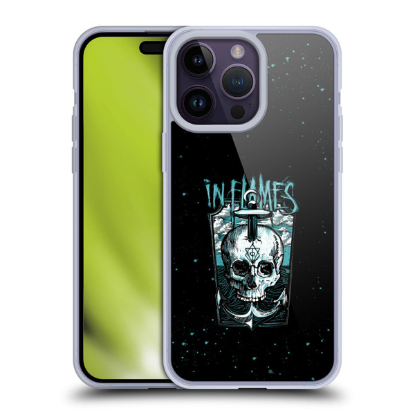 In Flames Metal Grunge Anchor Skull Soft Gel Case for Apple iPhone 14 Pro Max