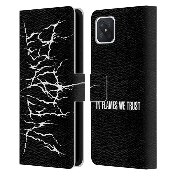 In Flames Metal Grunge Metal Logo Leather Book Wallet Case Cover For OPPO Reno4 Z 5G