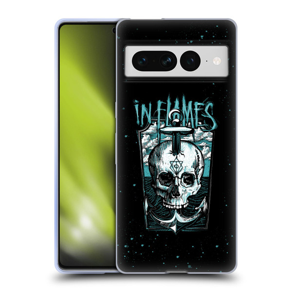 In Flames Metal Grunge Anchor Skull Soft Gel Case for Google Pixel 7 Pro