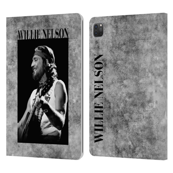 Willie Nelson Grunge Black And White Leather Book Wallet Case Cover For Apple iPad Pro 11 2020 / 2021 / 2022