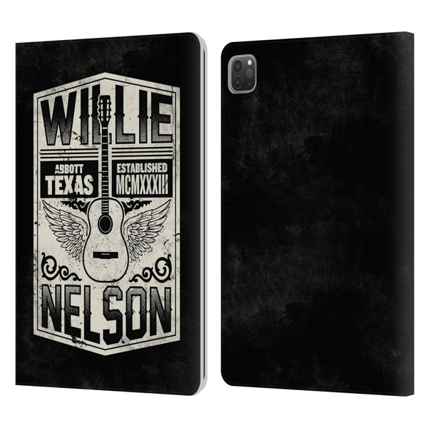 Willie Nelson Grunge Flying Guitar Leather Book Wallet Case Cover For Apple iPad Pro 11 2020 / 2021 / 2022