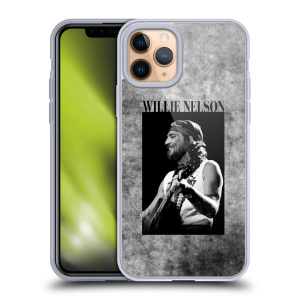 Willie Nelson Grunge Black And White Soft Gel Case for Apple iPhone 11 Pro