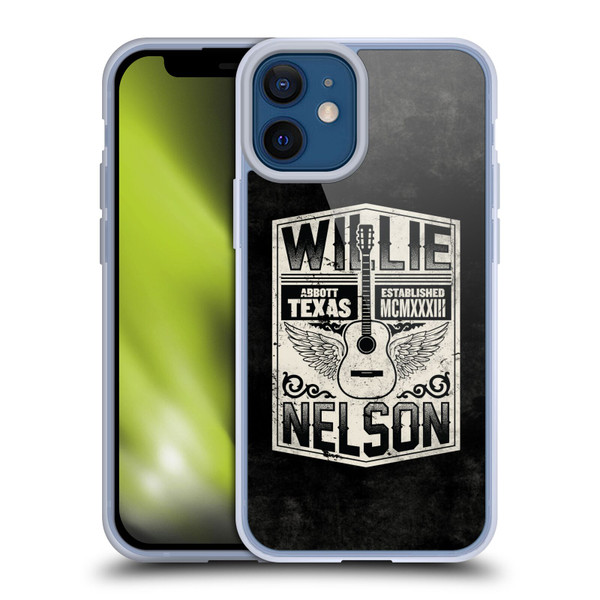 Willie Nelson Grunge Flying Guitar Soft Gel Case for Apple iPhone 12 Mini