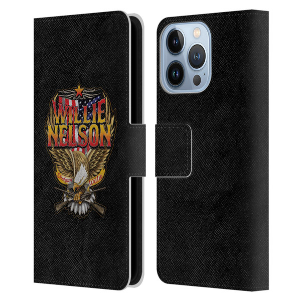 Willie Nelson Grunge Eagle Leather Book Wallet Case Cover For Apple iPhone 13 Pro