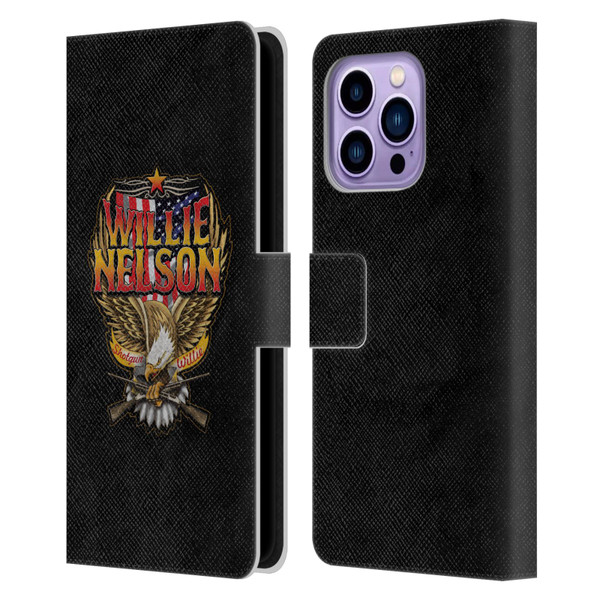 Willie Nelson Grunge Eagle Leather Book Wallet Case Cover For Apple iPhone 14 Pro Max