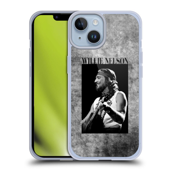 Willie Nelson Grunge Black And White Soft Gel Case for Apple iPhone 14