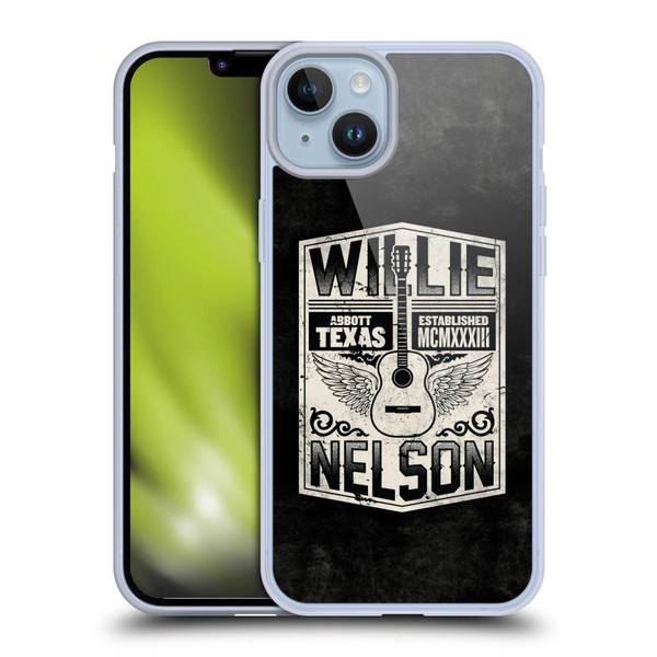 Willie Nelson Grunge Flying Guitar Soft Gel Case for Apple iPhone 14 Plus