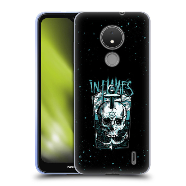 In Flames Metal Grunge Anchor Skull Soft Gel Case for Nokia C21