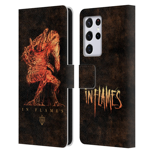 In Flames Metal Grunge Creature Leather Book Wallet Case Cover For Samsung Galaxy S21 Ultra 5G