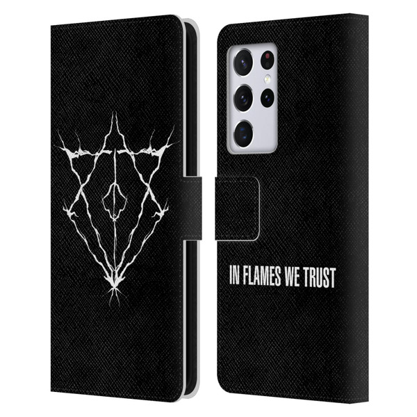 In Flames Metal Grunge Jesterhead Logo Leather Book Wallet Case Cover For Samsung Galaxy S21 Ultra 5G