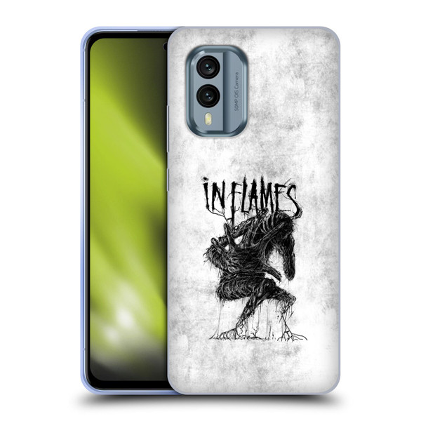 In Flames Metal Grunge Big Creature Soft Gel Case for Nokia X30