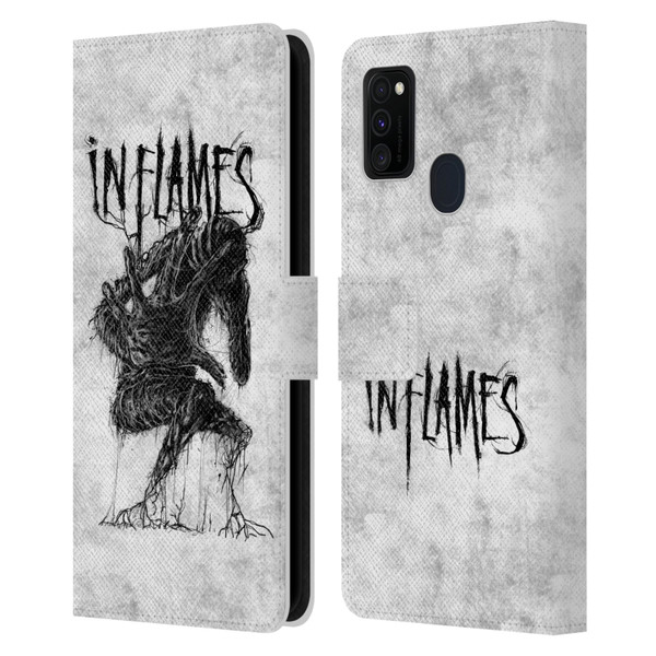 In Flames Metal Grunge Big Creature Leather Book Wallet Case Cover For Samsung Galaxy M30s (2019)/M21 (2020)