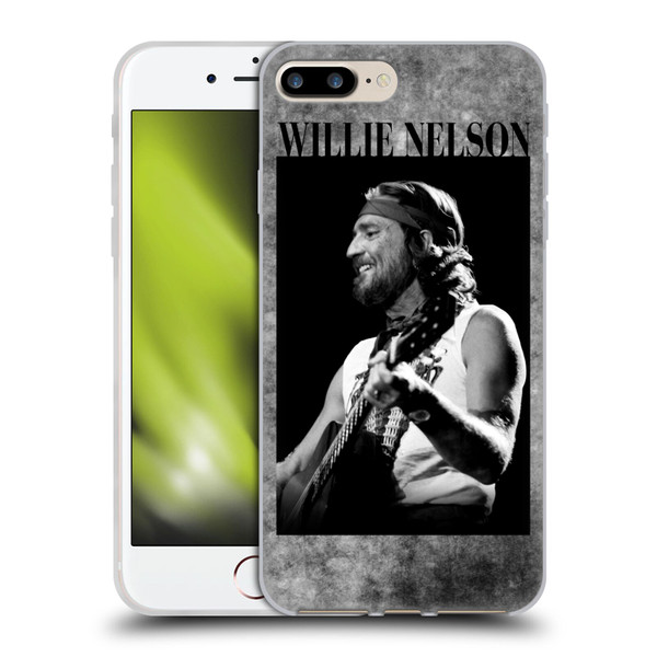 Willie Nelson Grunge Black And White Soft Gel Case for Apple iPhone 7 Plus / iPhone 8 Plus