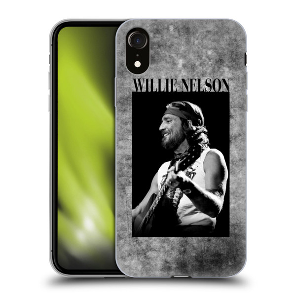Willie Nelson Grunge Black And White Soft Gel Case for Apple iPhone XR