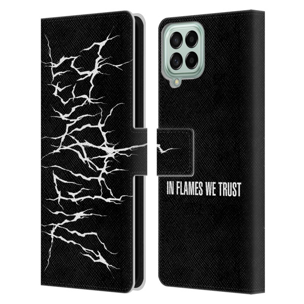 In Flames Metal Grunge Metal Logo Leather Book Wallet Case Cover For Samsung Galaxy M33 (2022)