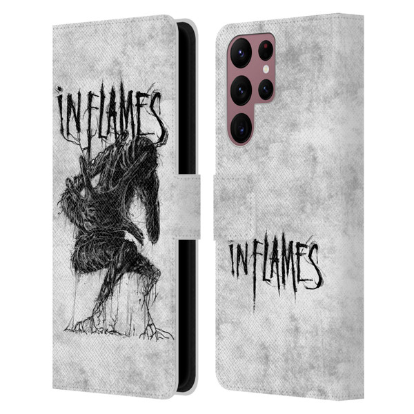 In Flames Metal Grunge Big Creature Leather Book Wallet Case Cover For Samsung Galaxy S22 Ultra 5G