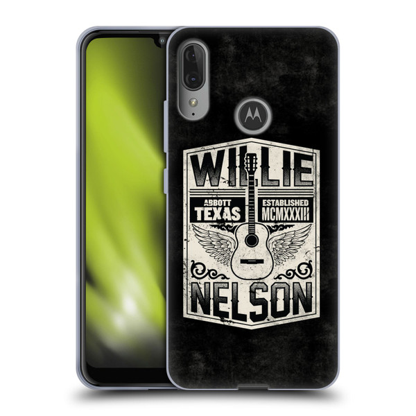 Willie Nelson Grunge Flying Guitar Soft Gel Case for Motorola Moto E6 Plus