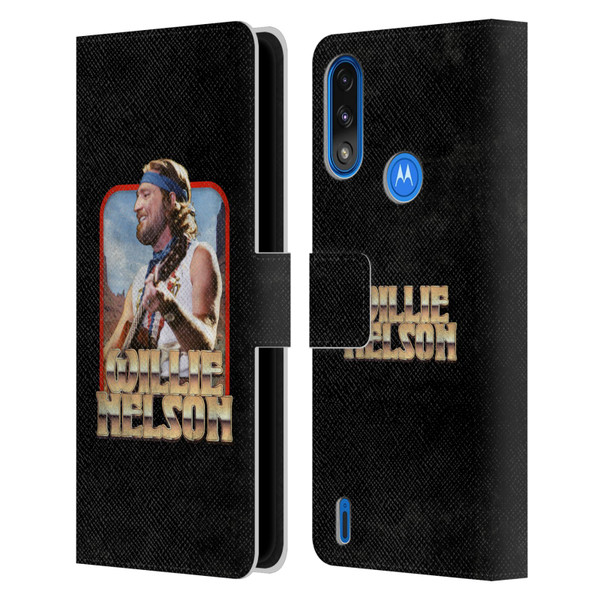 Willie Nelson Grunge Vintage Leather Book Wallet Case Cover For Motorola Moto E7 Power / Moto E7i Power