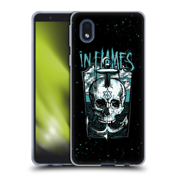 In Flames Metal Grunge Anchor Skull Soft Gel Case for Samsung Galaxy A01 Core (2020)