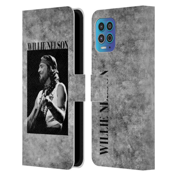 Willie Nelson Grunge Black And White Leather Book Wallet Case Cover For Motorola Moto G100