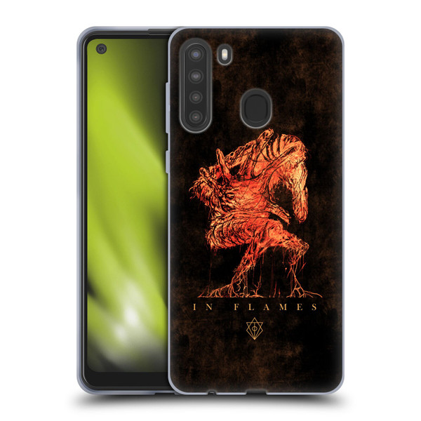 In Flames Metal Grunge Creature Soft Gel Case for Samsung Galaxy A21 (2020)