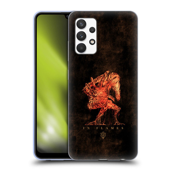 In Flames Metal Grunge Creature Soft Gel Case for Samsung Galaxy A32 (2021)