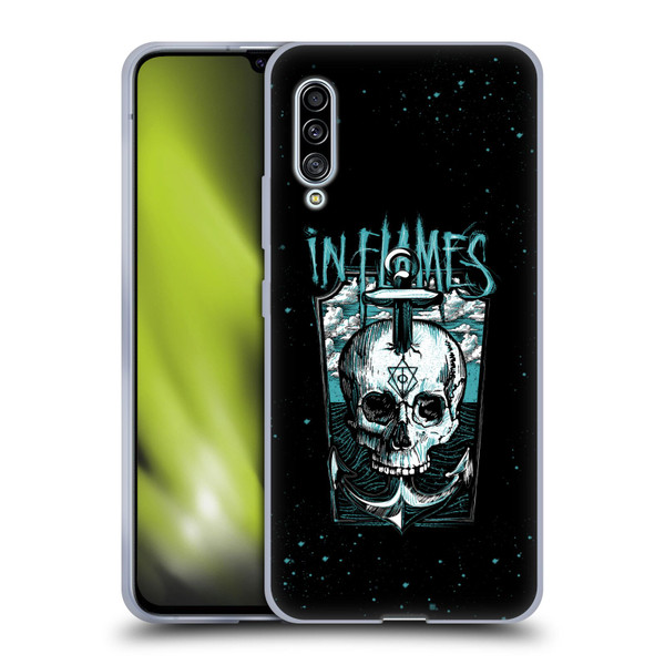 In Flames Metal Grunge Anchor Skull Soft Gel Case for Samsung Galaxy A90 5G (2019)