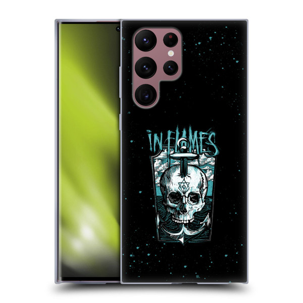 In Flames Metal Grunge Anchor Skull Soft Gel Case for Samsung Galaxy S22 Ultra 5G