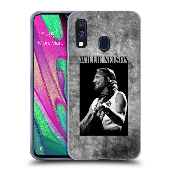 Willie Nelson Grunge Black And White Soft Gel Case for Samsung Galaxy A40 (2019)