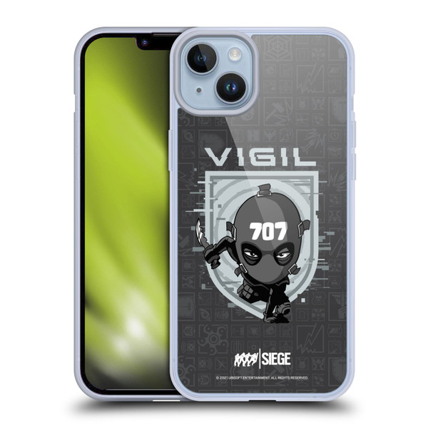 Tom Clancy's Rainbow Six Siege Chibi Operators Vigil Soft Gel Case for Apple iPhone 14 Plus