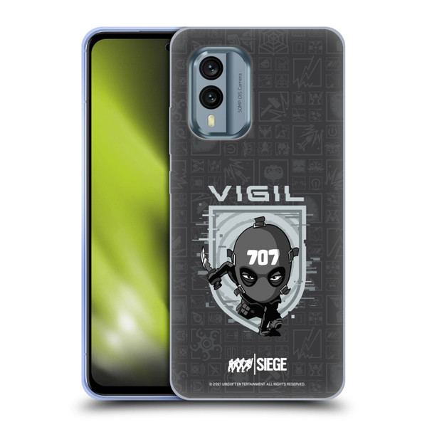 Tom Clancy's Rainbow Six Siege Chibi Operators Vigil Soft Gel Case for Nokia X30
