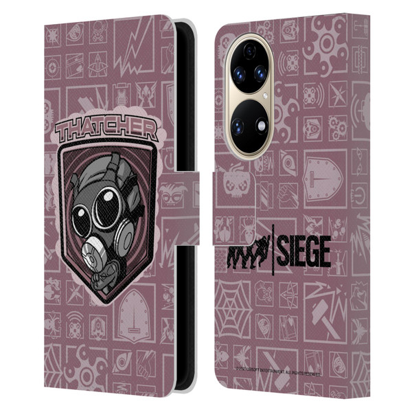 Tom Clancy's Rainbow Six Siege Chibi Operators Thatcher Leather Book Wallet Case Cover For Huawei P50