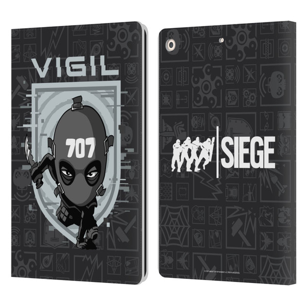 Tom Clancy's Rainbow Six Siege Chibi Operators Vigil Leather Book Wallet Case Cover For Apple iPad 10.2 2019/2020/2021