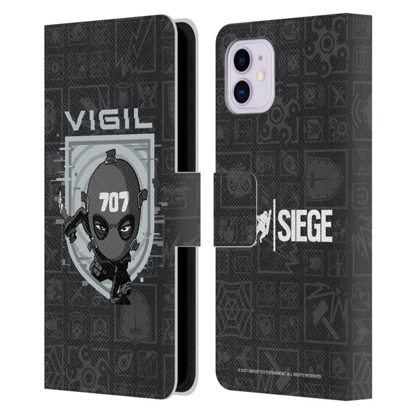 Tom Clancy's Rainbow Six Siege Chibi Operators Vigil Leather Book Wallet Case Cover For Apple iPhone 11