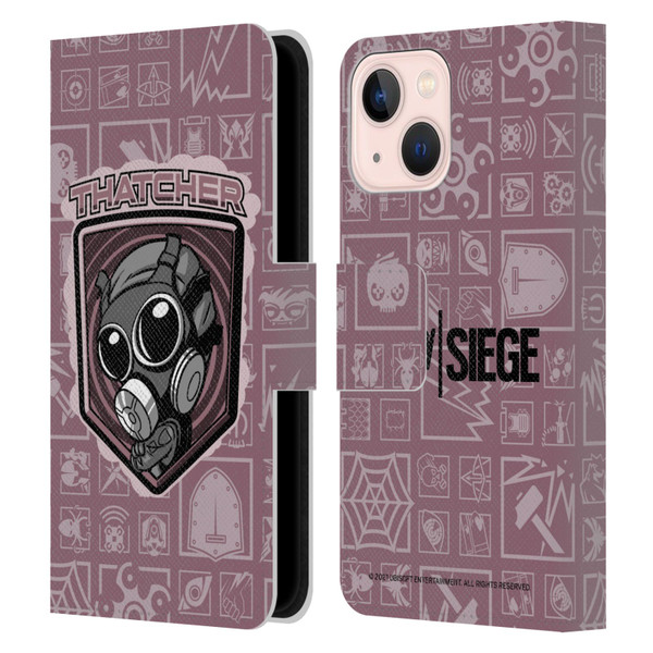 Tom Clancy's Rainbow Six Siege Chibi Operators Thatcher Leather Book Wallet Case Cover For Apple iPhone 13 Mini