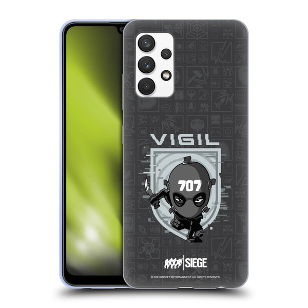 Tom Clancy's Rainbow Six Siege Chibi Operators Vigil Soft Gel Case for Samsung Galaxy A32 (2021)