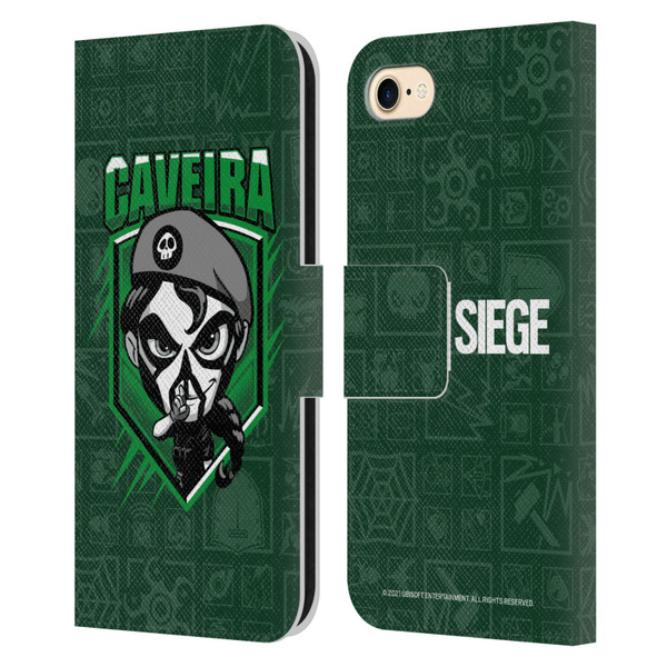 Tom Clancy's Rainbow Six Siege Chibi Operators Caveira Leather Book Wallet Case Cover For Apple iPhone 7 / 8 / SE 2020 & 2022