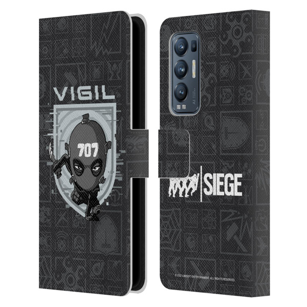 Tom Clancy's Rainbow Six Siege Chibi Operators Vigil Leather Book Wallet Case Cover For OPPO Find X3 Neo / Reno5 Pro+ 5G