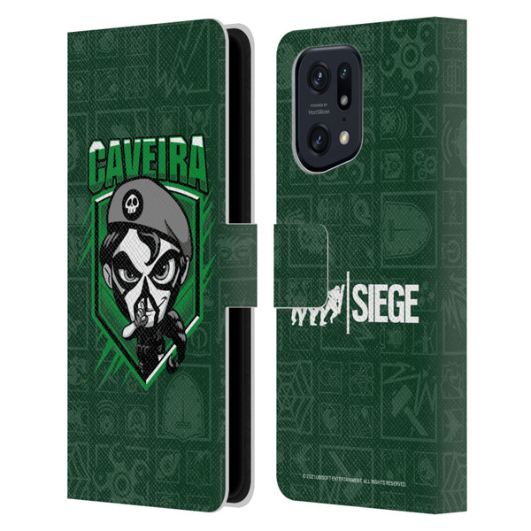 Tom Clancy's Rainbow Six Siege Chibi Operators Caveira Leather Book Wallet Case Cover For OPPO Find X5 Pro