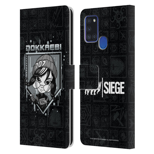 Tom Clancy's Rainbow Six Siege Chibi Operators Dokkaebi Leather Book Wallet Case Cover For Samsung Galaxy A21s (2020)