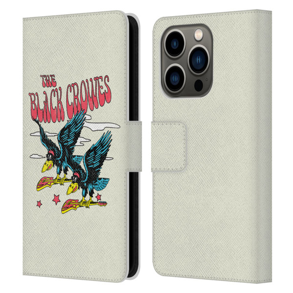 The Black Crowes Graphics Flying Guitars Leather Book Wallet Case Cover For Apple iPhone 14 Pro