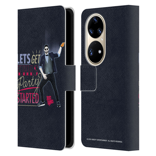 Just Dance Artwork Compositions Party Started Leather Book Wallet Case Cover For Huawei P50 Pro